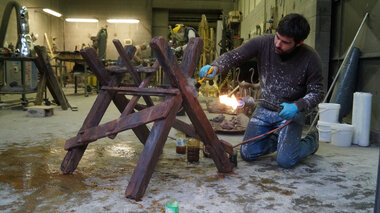 Susanne Neumann Bronze Sägebock 